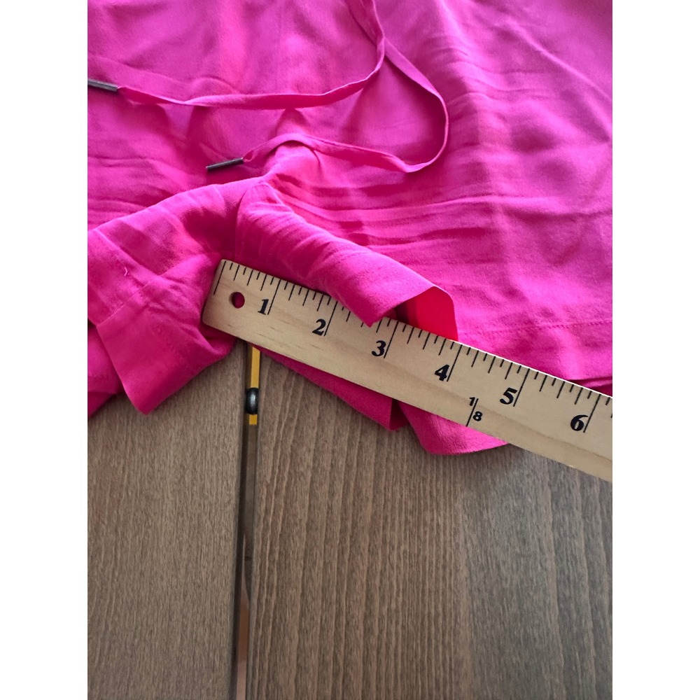 Joie Hot Pink 100% Silk Sleeveless Romper Adjustable Waist Pocket - Picture 2 of 9